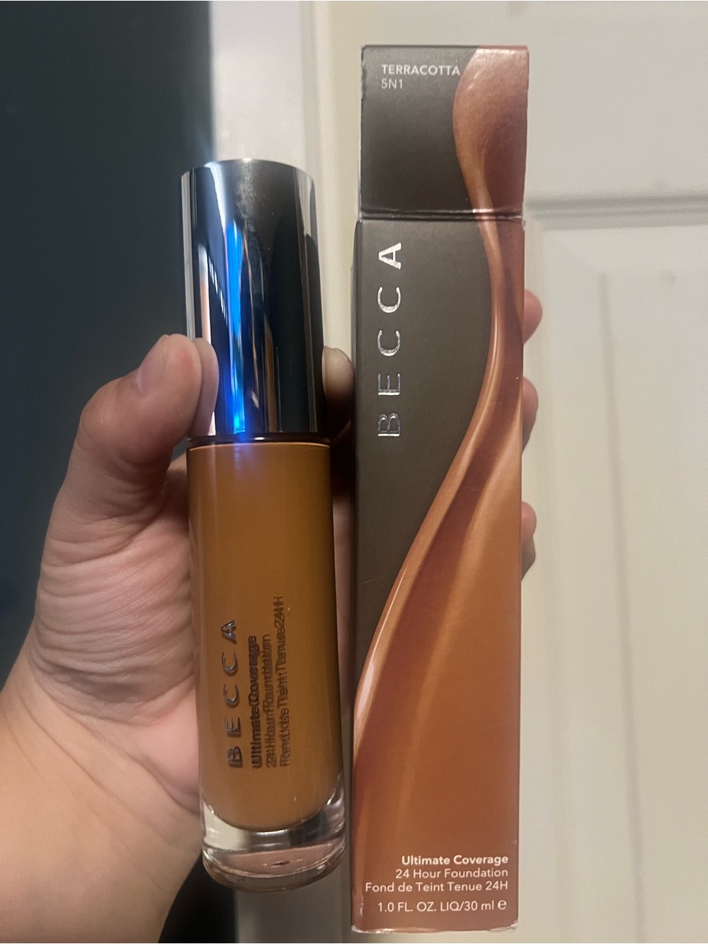 BECCA Ultimate Coverage 24-Hour Foundation — Terracotta (Warm Brown)